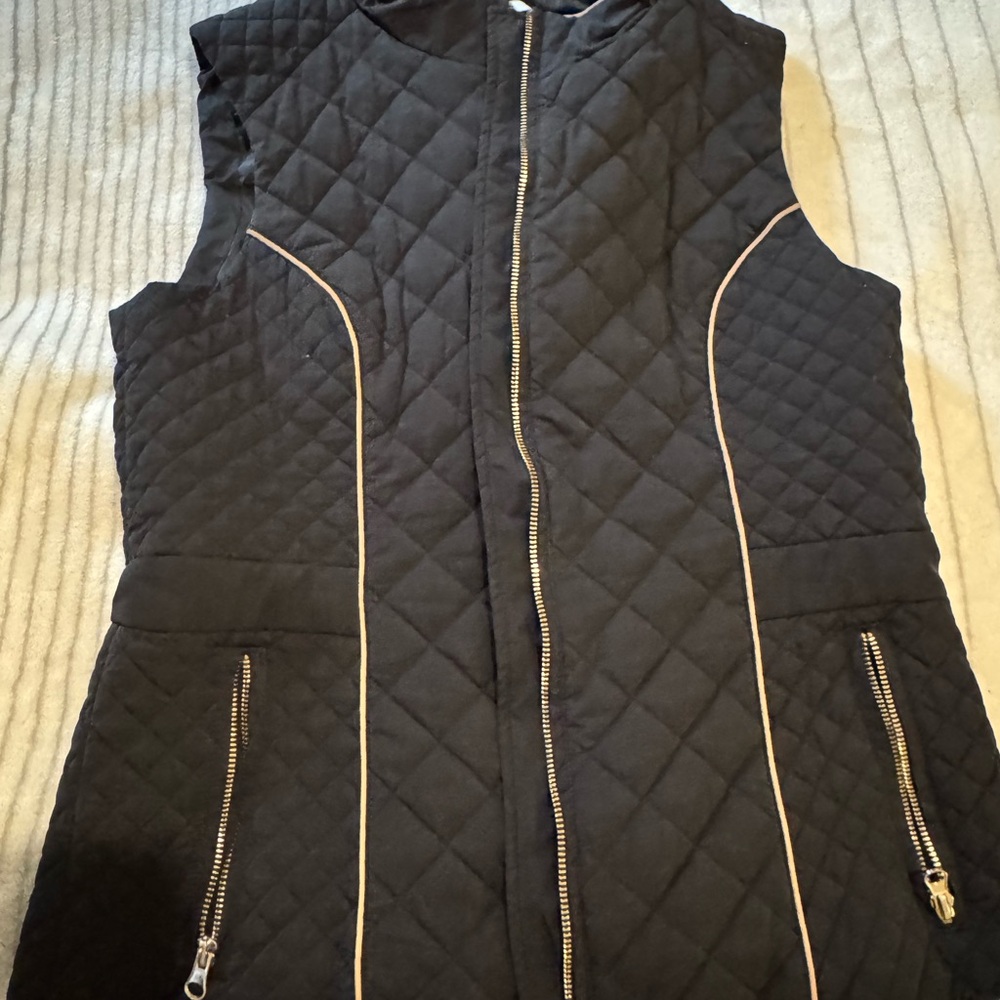 New York & Company Black Quilted Vest